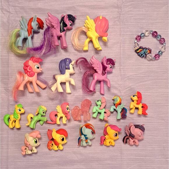 (19) Piece My Little Pony Figures Mini Figures Mashems & Bracelet Lot - Picture 6 of 13